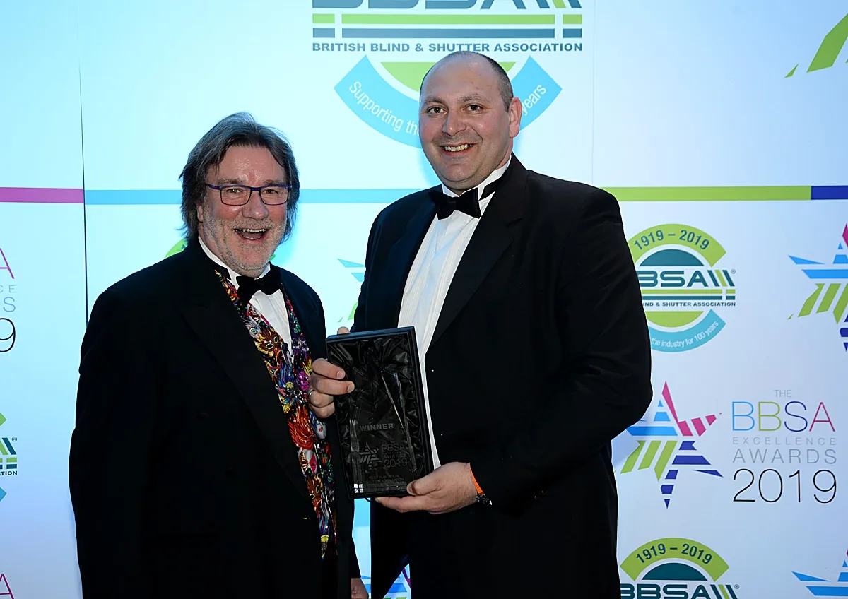 David Browne and David D'Ambrosio collecting the BBSA Excellence Award at the BBSA Awards 2019, the BBSA centenary year
