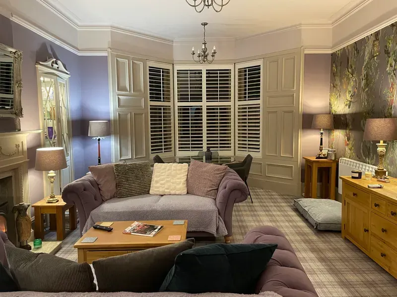 Shutters fitted to bay windows